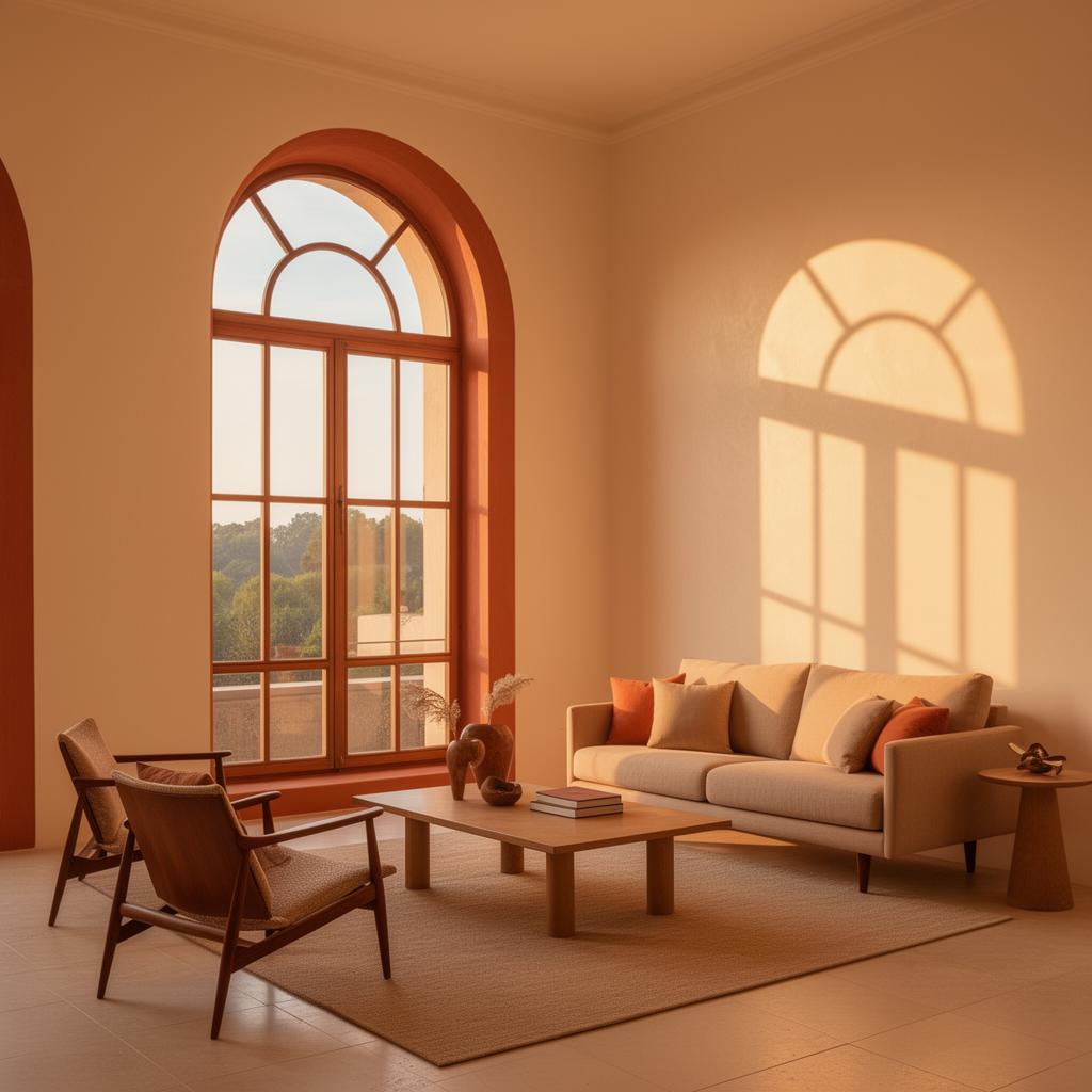 Sunlit Toronto living room with smooth plaster walls